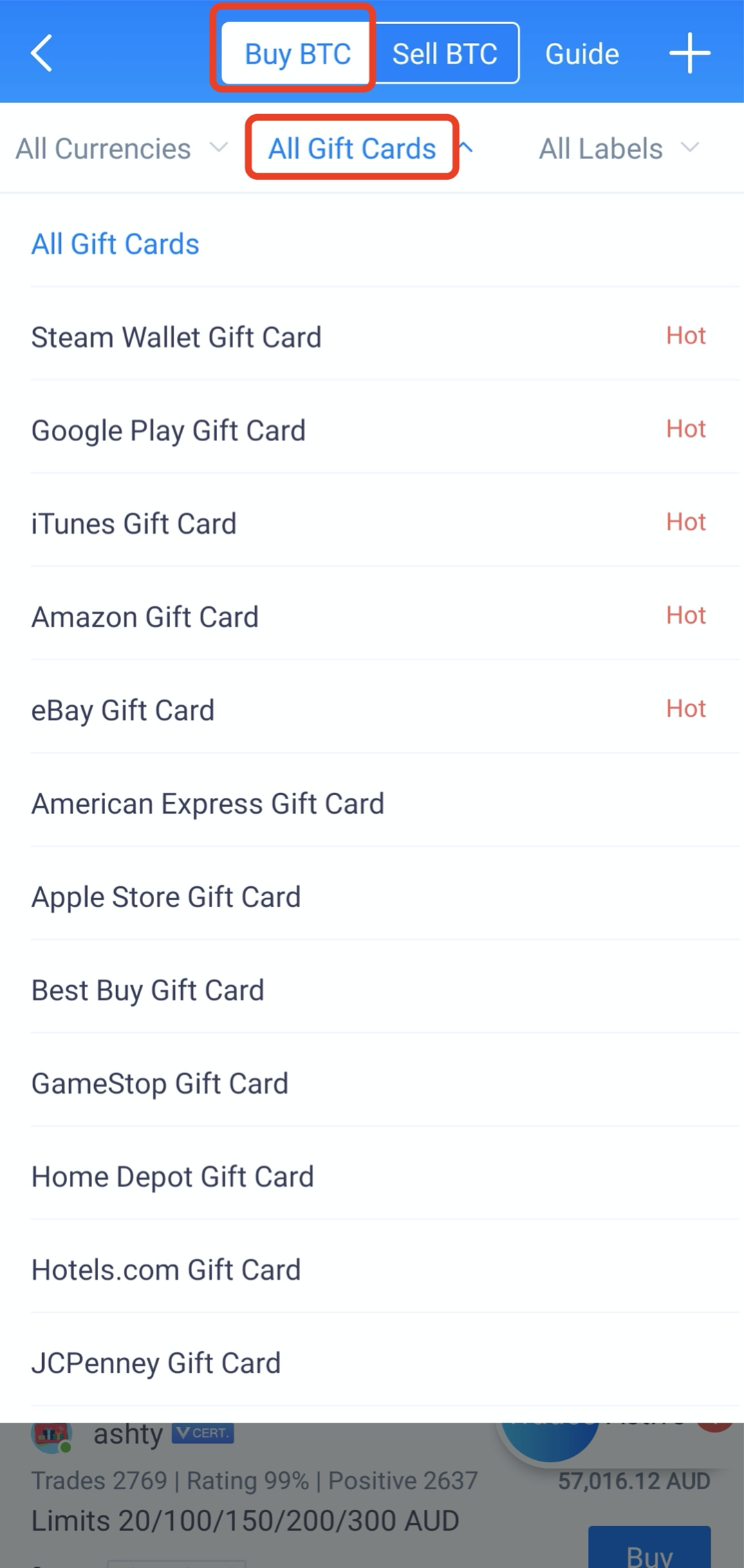 How to buy and sell gift cards for crypto